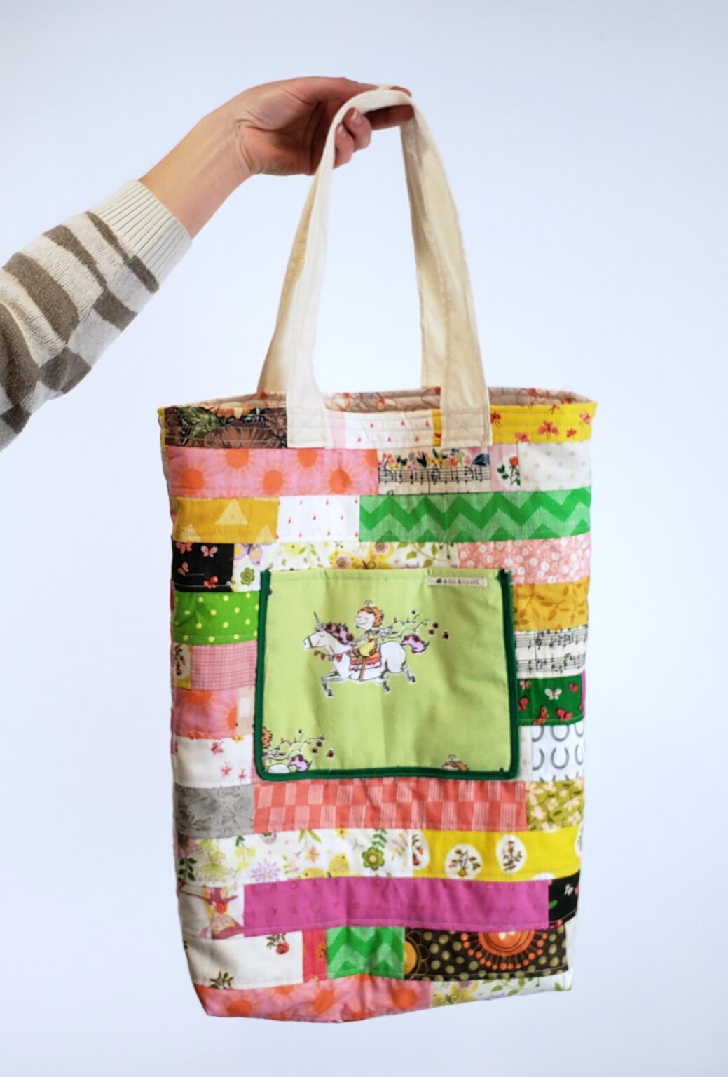 Scrappy Strips Quilted Tote Bag - laruedefleurs.com